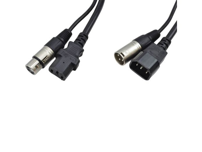 IEC & XLR combi cable (DMX)