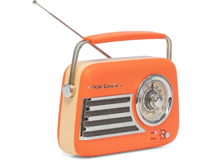 Madison Retro Radio m. Bluetooth og FM (Mat Orange)