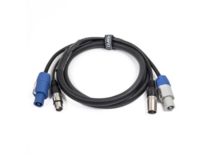 Perfex Powercon &amp; XLR monikaapeli (DMX, 1m)