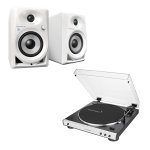 Audio-Technica AT-LP60XBT-WH + Pioneer DM-40BT-W Bluetooth speakers