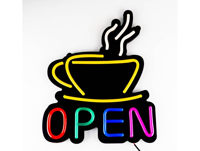 Neon sign "Coffee Open"