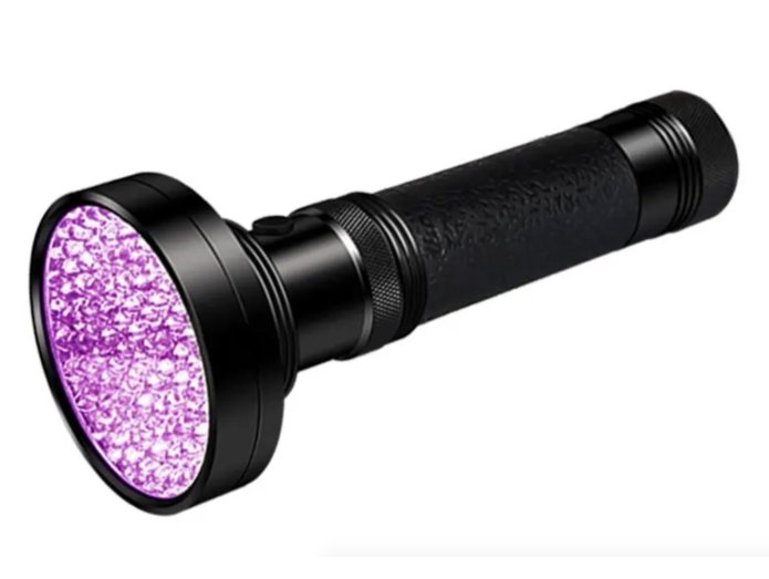 UV Lommelygte m. 100 LED Dioder