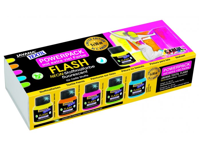 Uv fabric paint set 5 x 50 ml