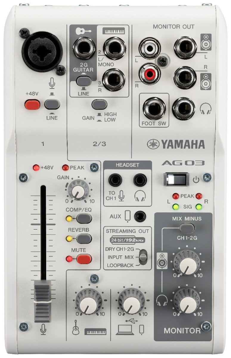 Yamaha AG03 MkII Live Streaming Mixer (White) | Buy at