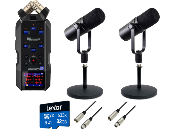 Zoom H6e Essential Podcast Package (2 people)