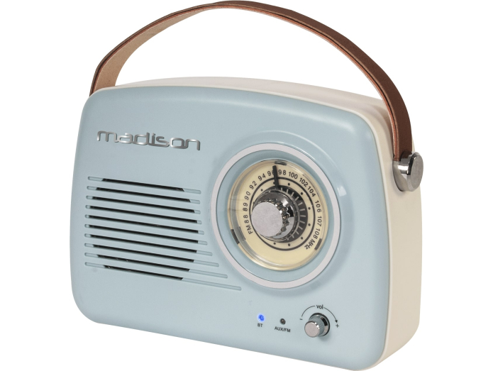 Prædike Tilfredsstille Rodet Madison Retro Radio m. Bluetooth (Lyseblå) - Radio - Pioneershop.dk