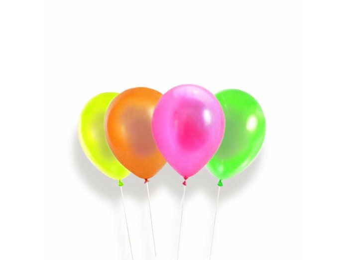 Neonfarvede UV balloner (Mix, 100 stk.)