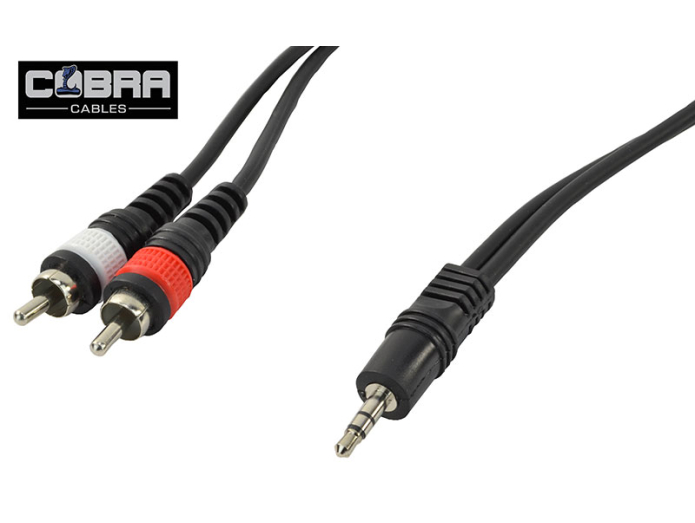 Adapter Cable 3,5mm Jack Stereo to 2 x RCA Phono