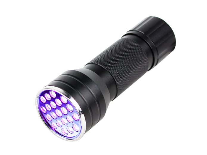 UV Lommelygte m. 21 LED Dioder