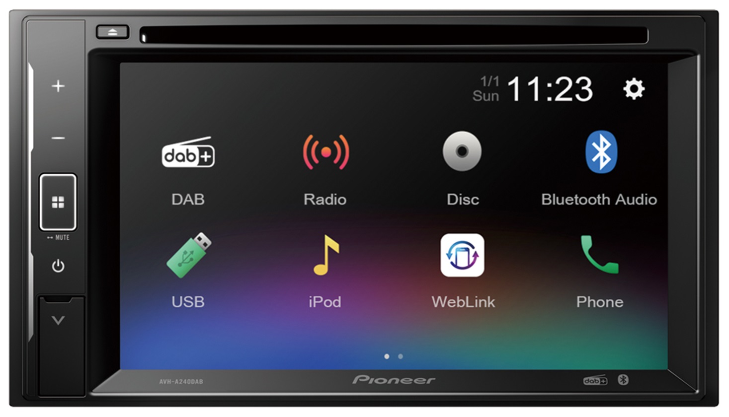 Pioneer AVH-A240DAB Bilstereo CD/DAB+/Bluetooth og Touch Skærm