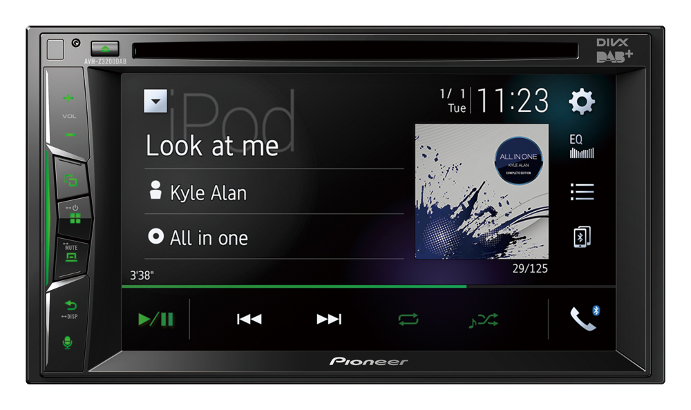 Se Pioneer AVH-Z3200DAB Apple Carplay, Bluetooth og DAB Radio hos Drum City