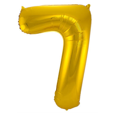 7 Formet Nummer Folieballon (Guld, 86 cm)