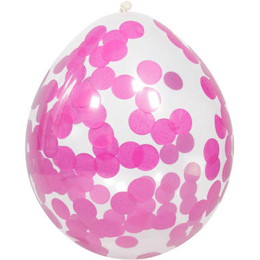 Balloner med pink Confetti (30 cm - 4 stk)
