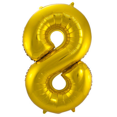 8 Formet Nummer Folieballon (Guld, 86 cm)