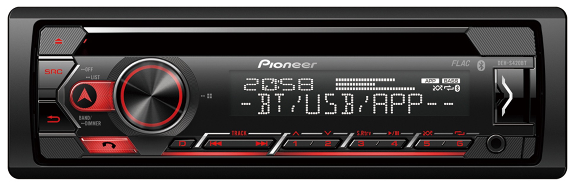 Pioneer DEH-S420BT 1-DIN Bilstereo m. CD, Bluetooth og USB