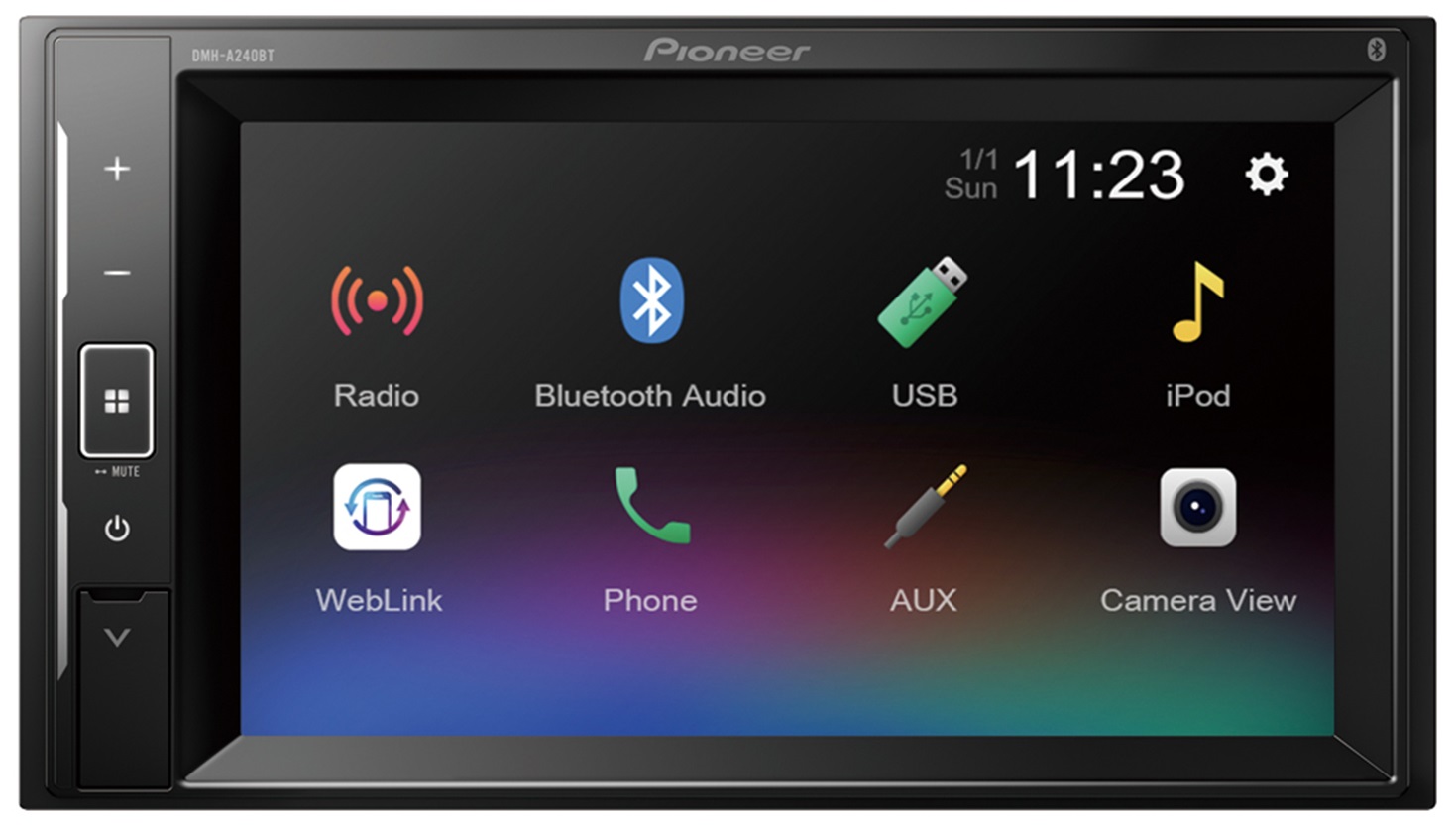 Se Pioneer DMH-A240BT Multimedie Bilradio m. Bluetooth hos Drum City