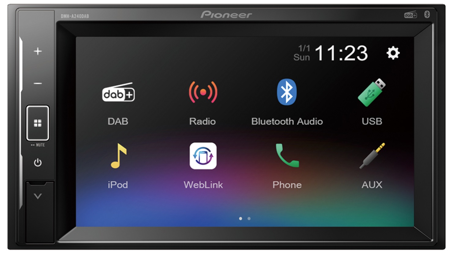 Se Pioneer DMH-A240DAB Bilstereo Multimediaafspiller Bluetooth/DAB+ hos Drum City