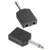 Adapter Audio Stik 2 x 6.3 mm Mono Jack Hun til 6.3 mm Mono Jack