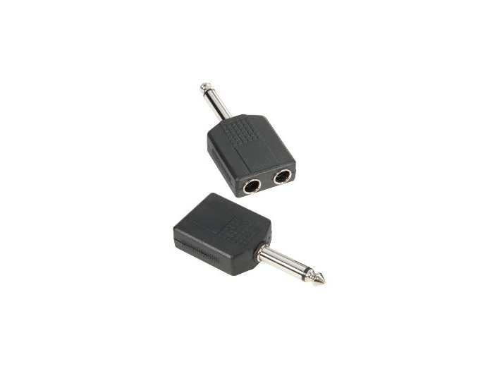 Adapter Audio Connector 2 x 6.3 mm Mono Jack Female to 6.3 mm Mono Jack