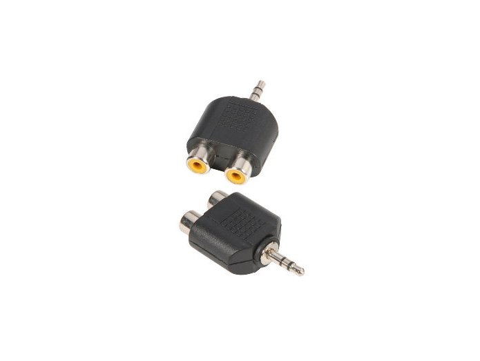 Adapter Audio Connector 2 x RCA Phono Female to 3.5 mm Stereo Jack Male