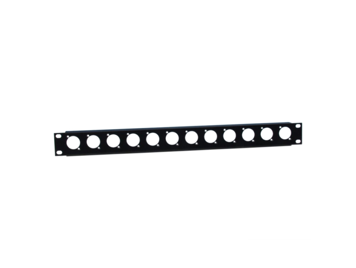 Adam Hall 872215 U-Shaped Rack Panel with Mounting Edge 1 Unit for 12 XLR D-Type Chassis
