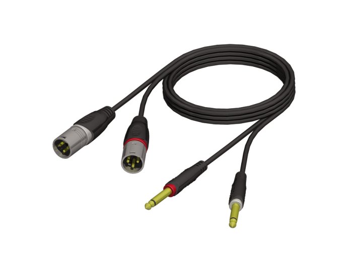 Adapter Kabel 2 x XLR Han til 2 x 6.3 mm Jack mono