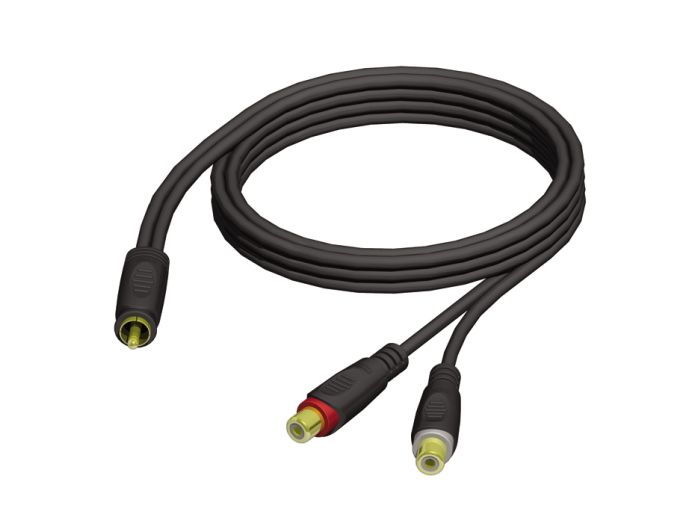 Adapter Cable RCA Phono Male to 2 x RCA Phono Female 