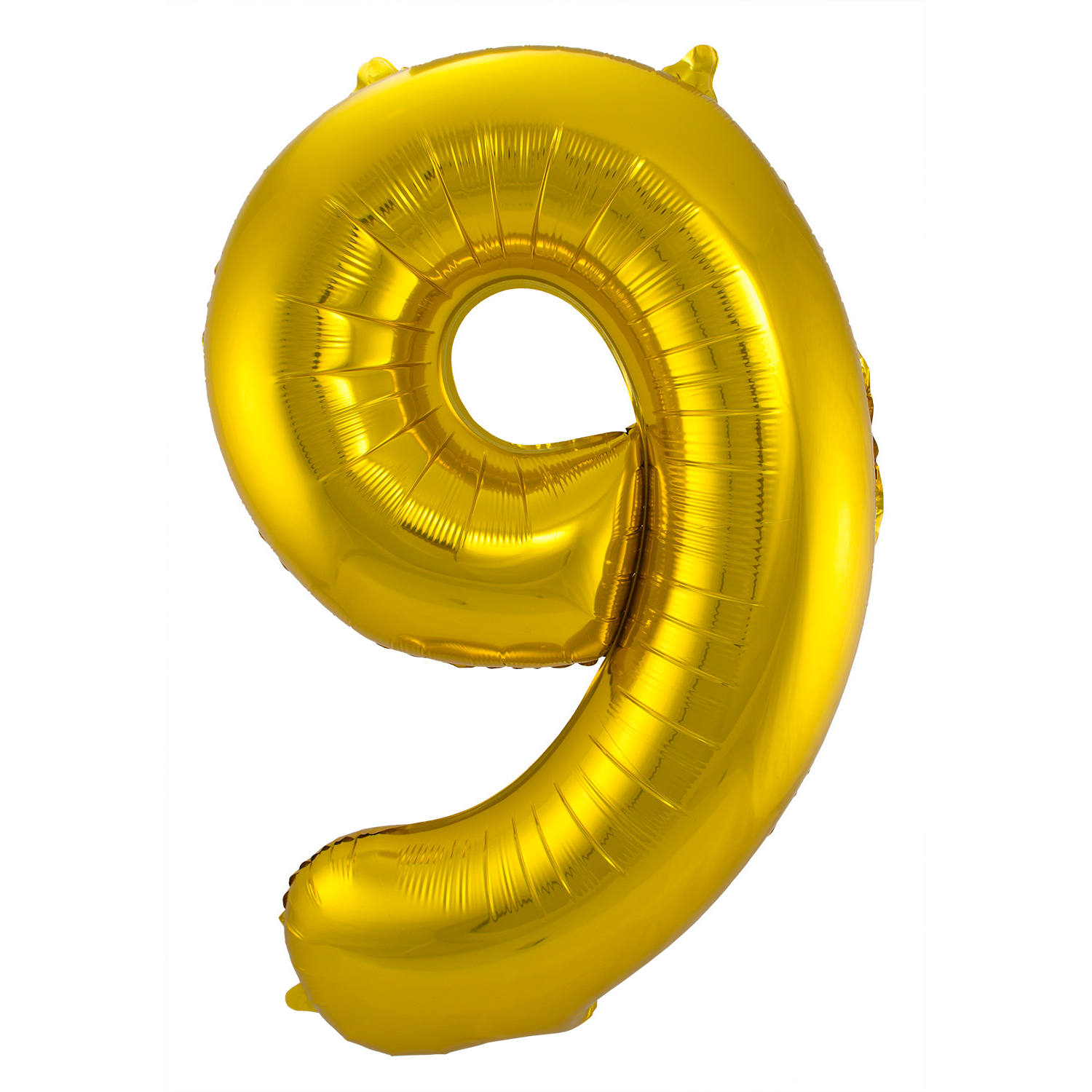 Se 9 Formet Nummer Folieballon (Guld, 86 cm) hos Drum City