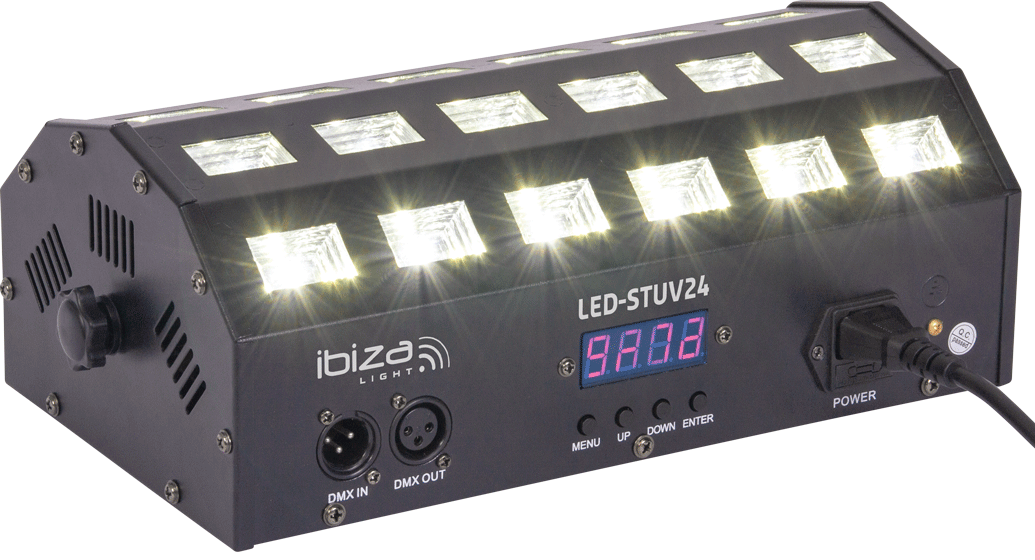 Ibiza LED bar UV+hvid 24 x 3 watt
