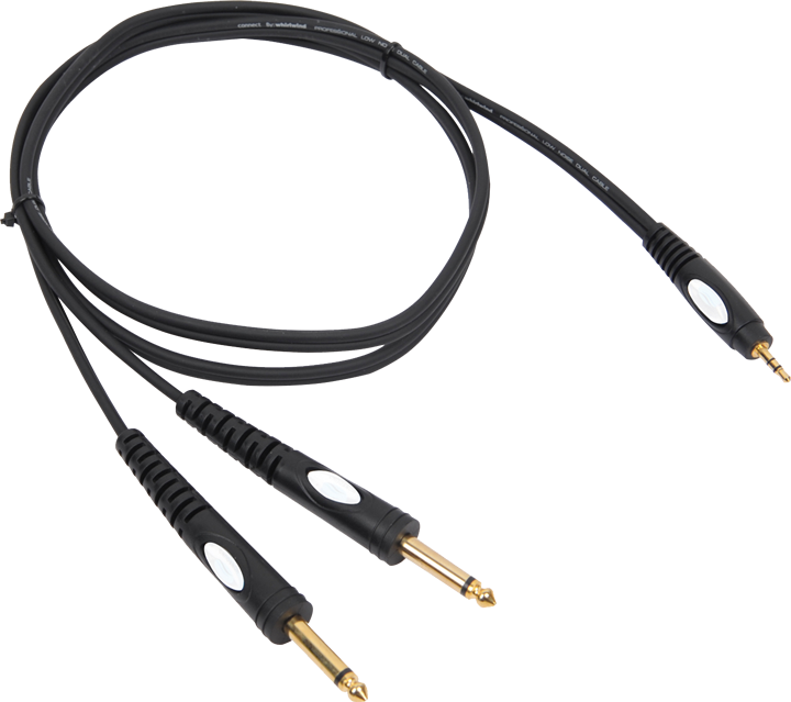 Adapter Cable 3.5mm Jack Stereo to 2 x 6.3 mm Jack mono 3 meters