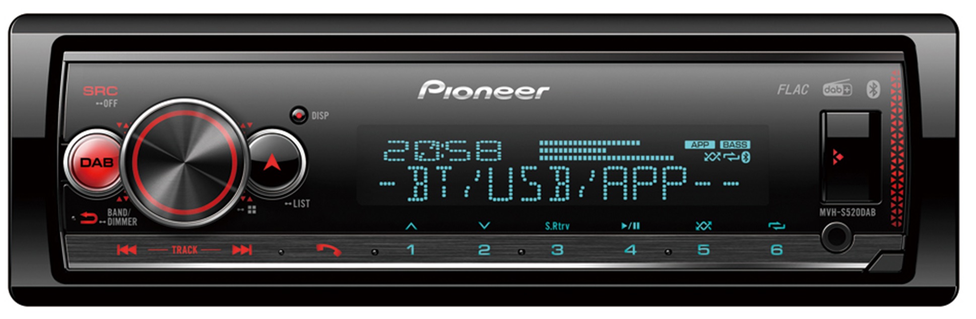 Billede af Pioneer MVH-S520DAB Bilstereo Bluetooth DAB+ Radio
