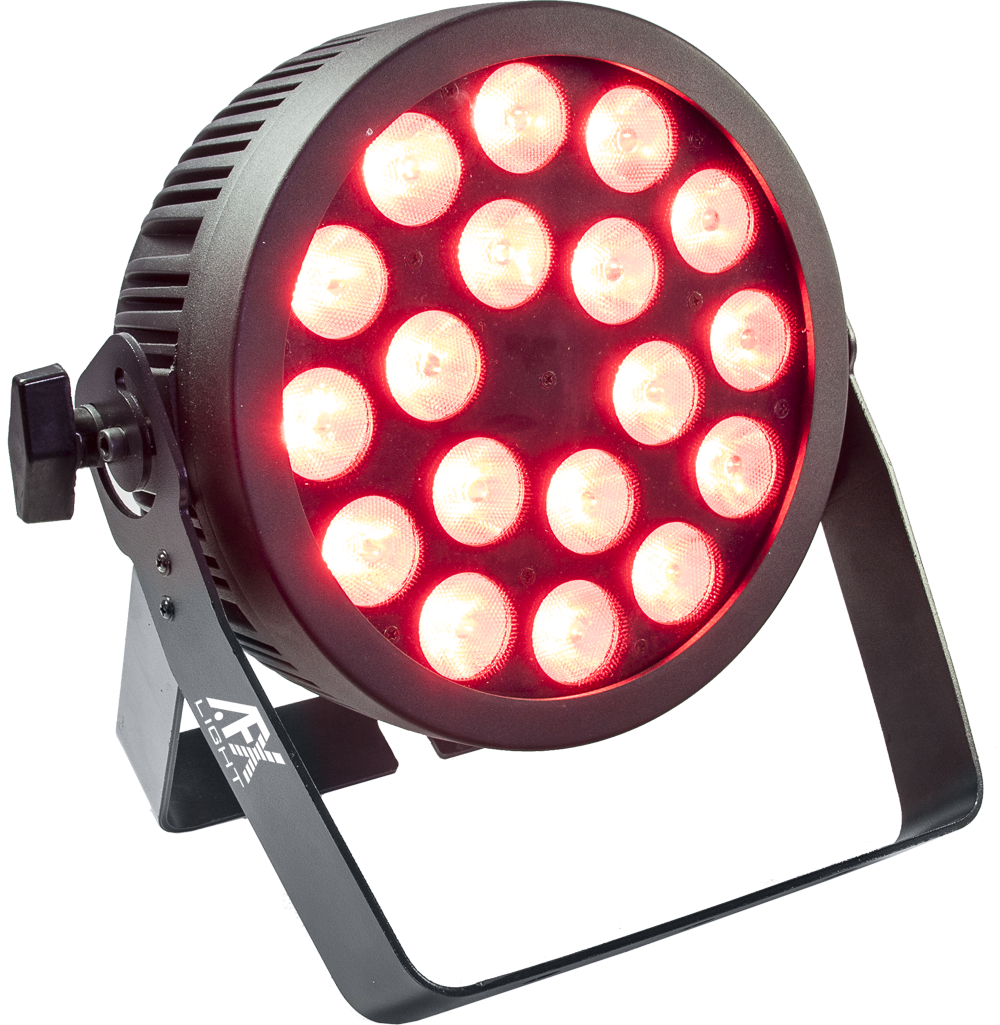 Se AFX RGBWA UV LED Lampe (18x12W) hos Drum City